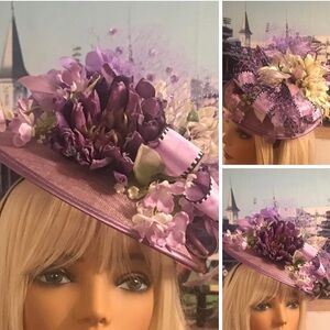Lavender Floral Fascinator Hat for Women - Elegant Purple Occasion Headpiece